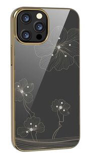 Чехол Devia Crystal Flora Case для iPhone 13, розовое золото, Золотистый