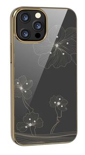 Чехол Devia Crystal Flora Case для iPhone 13 Pro, розовое золото, Золотистый