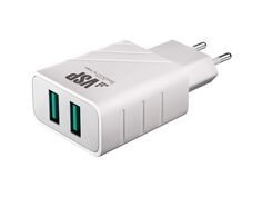 Сетевое зарядное устройство BoraSCO 2USB, 2,1A, micro USB, белое