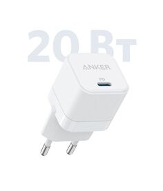 Сетевое зарядное устройство + кабель USB-C->MFI ANKER PowerPo rtIII 20W Cube B2149 White/белый