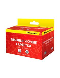 Салфетки Silwerhof для планшетов и смартфонов коробка 10шт сухих+10шт влажных