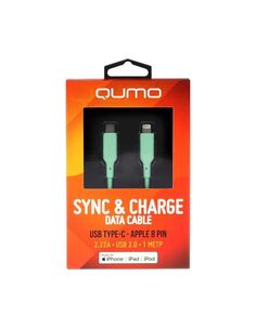 Кабель Qumo MFI С94 Type-C - Lightning 1m Green 33000