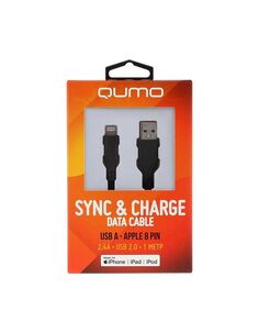 Кабель Qumo MFI С48 USB-A - Lightning 1m Black 32987