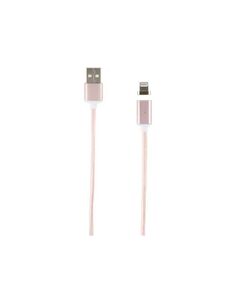 Дата-кабель Магнитный Red Line USB - 8 - pin для Apple, нейлоновая оплетка, розовый УТ000012861