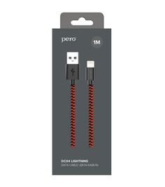 Кабель PERO DC-04 8-pin Lightning 2А 1м Red-black ПЕРО