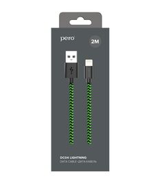 Кабель PERO DC-04 8-pin Lightning 2А 2м Green-black ПЕРО