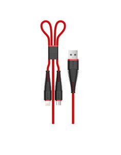 Кабель Devia Fish 2 in 1 Micro Usb and Lightning - Red