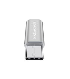 Адаптер-переходник Borofone BV4, Micro USB – Type C серебристый (90335)