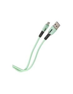 Дата-Кабель USAMS-SJ432 USB - micro USB с индикатором (1 м) силиконовый, мятный (SJ432USB03)