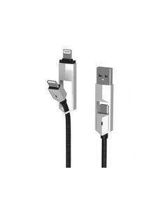 Дата-кабель 4в1 PAVAREAL PA-DC01, USB/Type-C - Lightning/Type-C, 100W/65W/PD20W, черный