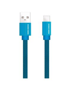 Дата-кабель More choice USB 2.1A для Type-C плоский K20a нейлон 1м (Blue)