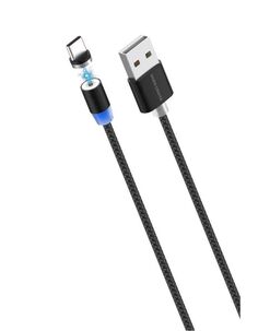 Кабель More choice K61Sa Black 1м Smart USB 3.0A для Type-C Magnetic черный