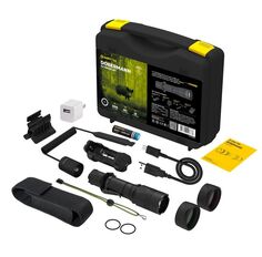 Фонарь светодиодный тактический Armytek Dobermann Extended Set (Набор), холодный свет, аккумулятор