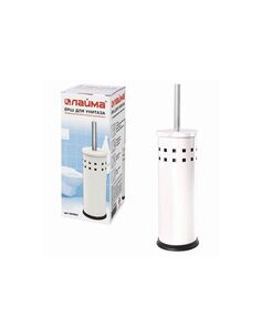 Ерш для унитаза ЛАЙМА, с подставкой, металл, белый, глянцевый, 604962