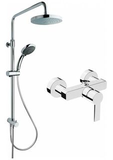 Комплект Vitra Flo S A49234EXP с душевой стойкой System Rain и Flo S, хром