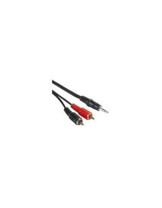 Кабель аудио Hama H-30456 Jack 3.5 (m)-2хRCA (m) 5м черный (00030456)