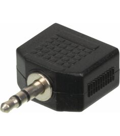 Адаптер аудио Ningbo JAAA095-B 2xJack 3.5 (f)-Jack 3.5 (m) черный