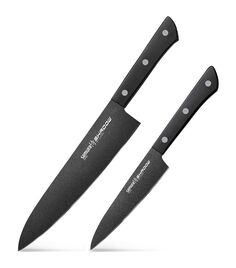 Набор из 2 ножей Samura Shadow с покрытием Black-coating, AUS-8, ABS пластик