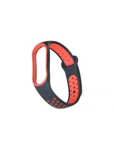 Ремешок Red Line двухцветный для фитнес-браслета Xiaomi Mi Band 7, черный с красным