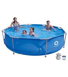 Бассейн круглый со стальным каркасом Avenli 3.0м*76cм 17798EU, фильтр-насос 300 галлонов Рыжий Кот
