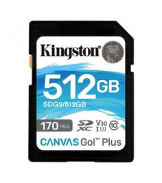 Карта памяти Kingston Canvas 512Gb Go Plus SDXC UHS-I U3 V30 (170/90 Mb/s)