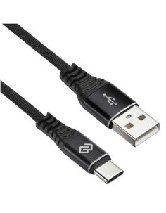 Кабель Digma TYPE-C-1.2M-BRAIDED-BLK USB (m)-USB Type-C (m) 1.2м черный
