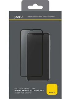 Защитное стекло PERO Full Glue для Realme C15, черное ПЕРО
