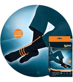 Гольфы компрессионные мужские 2 класс компрессии B.Well JW-127 4L Nero