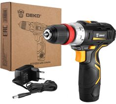 Аккумуляторная дрель-шуруповерт DEKO GCD12DU3 Li-Ion со съемным патроном, 32 Нм, 1х1.5 Ач, з/у ДЕКО