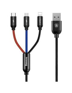 Кабель Baseus 3-in-1 USB - Type-C / MicroUSB / Lightning 3.5A 1.2m CAMLT-BSY01