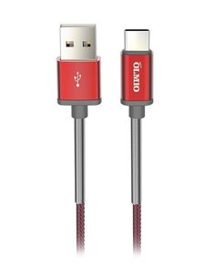 Кабель OLMIO HD, USB 2.0 - USB Type-C, 1.2м, 2.1A, красный