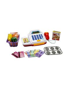 Касса игрушечная с аксессуарами (свет,звук)в коробке в наборе:корзина,продукты,деньги,кредитные карты 66056 Noname