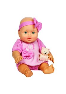 Малышка Весна с мишуткой кукла пластмассовая 30 см