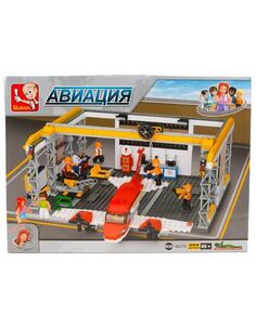 Конструктор "Авиация.Самолетный ангар" (599дет) SLUBAN М38-В0372