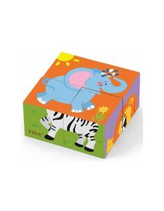 Кубики развивающие "Дикие животные" (4 шт.) 50836 Viga