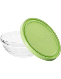 Салатник FRESHBOX 500мл 14см круглый с зелёной крышкой DURALEX 9116AM12A1111