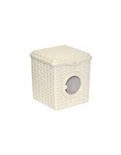 Контейнер для мелочей РОТАНГ 3л с иллюминатором слоновая кость VIOLET V420326