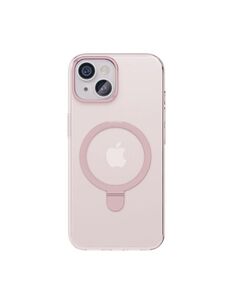 Чехол защитный VLP Ring Case с MagSafe подставкой для iPhone 15, розовый