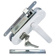 Замок врезной цилиндровый, Птимаш, ЗВ4-3.03 (ЗВ4), 12 792, ручка в комплекте, цилиндровый, белый