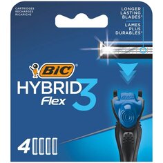 Сменные кассеты для бритв Bic, Flex 3 hibrid, для мужчин, 4 шт, 948274