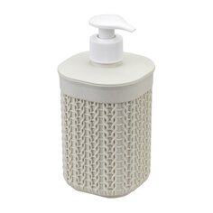 Диспенсер для жидкого мыла, Idea, Вязание, пластик, белый ротанг, М 2239