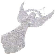 Елочное украшение Ангел, серебро, 10х2.5х16 см, пластик, SYYKLA-1919112