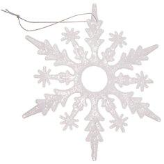 Елочное украшение Снежинка, белое, 14.7 см, пластик, SYYKLA-191961