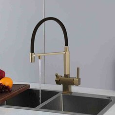 Смеситель для кухни, Gappo, гибкий излив, с картриджем, с подключением к фильтру, G4395-53