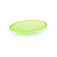 Форма для запекания стекло, 35х24х6 см, 3 л, круглая, с крышкой, зеленая, Pyrex, Cook&Store XL, 346P002G