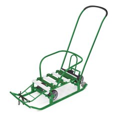 Санки Тимка 5 Универсал, Т5У/З2, обрезанные ручки 2 положения, зеленые, Nika