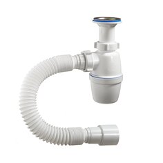 Сифон для мойки, 1" 1/2, 40х40/50, полипропилен, с выпуском, с гофрой, Orio, А-40029