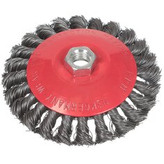 Щетка для УШМ Bartex, 125 мм, тарелка, крученая проволока, гайка М14, 882125