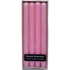 Набор столовых свечей Home Interiors розовые 25 см 4 шт