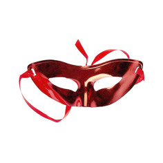 Полумаска-очки глянцевая Кубера красная